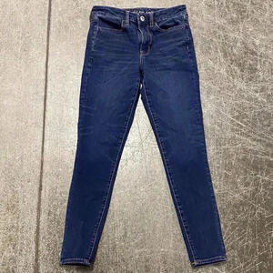 American Eagle Jeans Womens 6 Mid Rise Skinny Dark Wash Everyday Stretch Denim